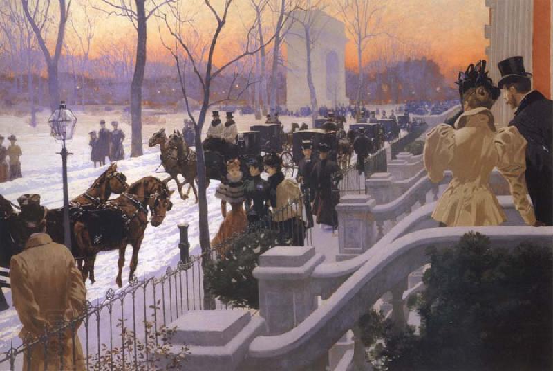 Lungren, Fernand Harvey A Winter Wedding oil painting picture